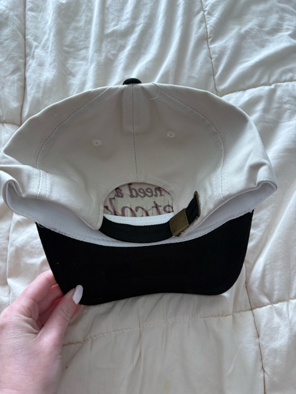 White and Black "I Need a Diet Coke" Trucker Hat adjustable - Picture 2 of 2